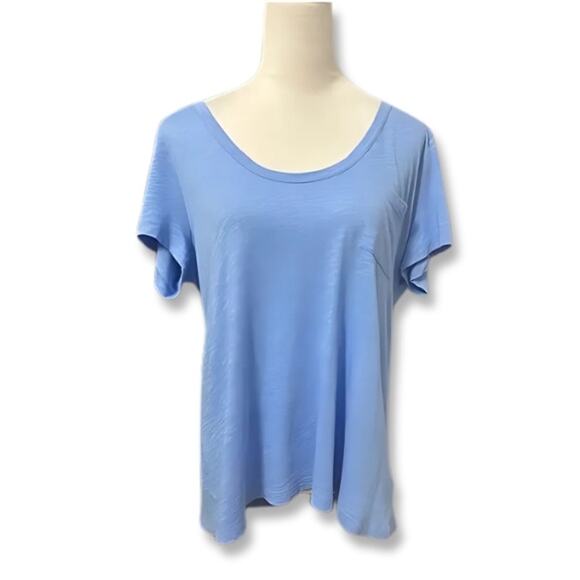 Caslon Casual T-Shirt Short Sleeves Scoop Neckline Soft Knit Blue Women's S NWT - Picture 1 of 9